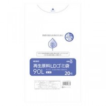 （まとめ） シモジマ HEIKO再生原料LDゴミ袋透明 90L 20 【×3セット】