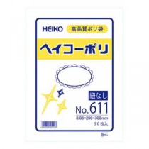 （まとめ） シモジマ ヘイコーポリ No.611 紐なし（50枚入り） 【×5セット】
