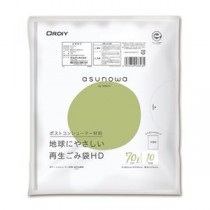 （まとめ） オルディ asunowa再生ごみ袋HD半透明 70L 10枚入【×10セット】