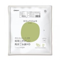 （まとめ） オルディ asunowa再生ごみ袋HD半透明 90L 10枚入 【×10セット】
