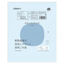 （まとめ） オルディ asunowa 透明ごみ袋 透明 45L 10枚入 【×10セット】