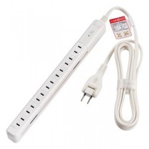 朝日電器 タイライ7P2Mスリムカイテンタップ 白