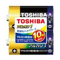 （まとめ） 東芝 アルカリ乾電池 アルカリ1 単2 2本シュリンクパック 【×5セット】