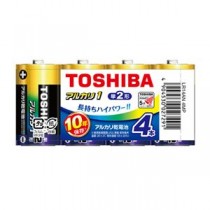 （まとめ） 東芝 アルカリ乾電池 アルカリ1 単2 4本まとめパック 【×5セット】