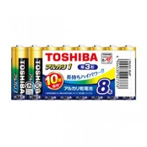 （まとめ） 東芝 アルカリ乾電池 アルカリ1 単3 8本まとめパック 【×5セット】