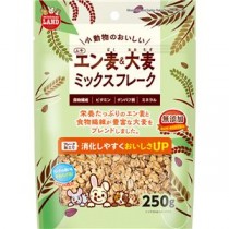 （まとめ）マルカン 小動物のおいしいムキエン麦＆大麦 ミックスフレーク 250g ウサギフード 【×10セット】