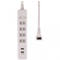朝日電器 集中SW付USBタップ WLS-4232BUA(W)