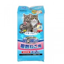 （まとめ）デオフリー 強力炭消臭シート 複数ねこ用 8+2枚入 【×2セット】