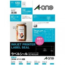 【まとめ】 エーワン ラベルシールIJ超耐水光沢 12面 64212 20枚 【×5セット】