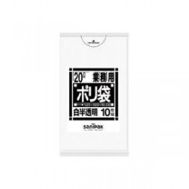 【まとめ】 日本サニパック ポリゴミ袋 N-24 白半透明 20L 10枚 【×20セット】
