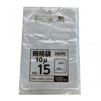 (まとめ) ポリ袋規格タイプ 15号 HDPE CFKT-HD-15 【×5セット】