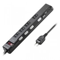サンワサプライ 節電タップ 2P形状 6個口 2m ブラック TAP-B108UC-2BK