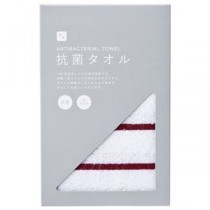 【5枚セット】 抗菌フェイスタオル レッド 22456809X5