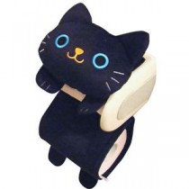 明邦 ねこのトイレロールペーパーホルダー クロ ME368