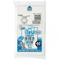 【10セット】 ジャパックス 手付ポリ袋SSサイズ 約5L、12号 40枚入 乳白 PR26WX10
