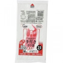【10セット】 ジャパックス 手付ポリ袋Mサイズ 約10L、30号 25枚入 乳白 PR28WX10