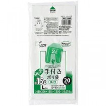 【10セット】 ジャパックス 手付ポリ袋Lサイズ 約15L、45号 20枚入 乳白 PR29WX10