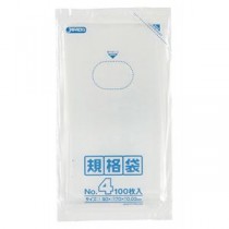 【10セット】 ジャパックス LD 規格袋 04号 0.030mm厚 100枚 透明 K-04X10