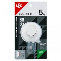 【5セット】 レック プッシュ式吸盤フック 大 H-669X5