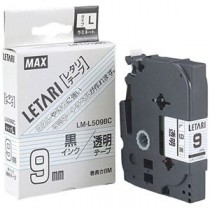 【5セット】 MAX ラミネートテープ 8m巻 幅9mm 黒字・透明 LM-L509BC LX90135X5