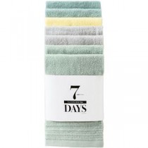 【5セット】 本多タオル 7DAYS 1週間のフェイスタオル 7枚組 34×78cm グリーン HT-44665X5