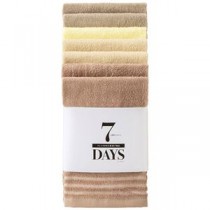 【5セット】 本多タオル 7DAYS 1週間のフェイスタオル 7枚組 34×78cm ブラウン HT-44689X5
