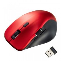 サンワサプライ 静音ワイヤレスマウス サイドホイール付き 5ボタン レッド MA-WBS524R