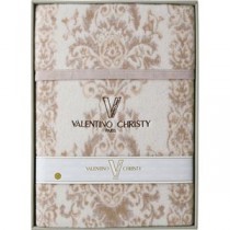 ヴァレンティノ・クリスティー ジャカード織カシミヤ入りウール毛布(毛羽部分) 140×200cm L9050604