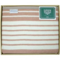 ニッケ ナチュラルブランケット ポリエステル混ウール毛布 140×200cm L9049560