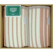 ニッケ ナチュラルブランケット ポリエステル混ウール毛布2P 140×200cm L9049584