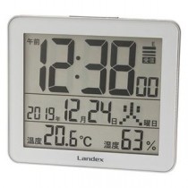 ランデックス デジタル電波置時計 スリーユニット 12.3×13.9×3.4cm B1131555