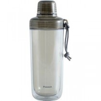 ピーコック クリアボトル(ダブルウォール)キャップタイプ480ml スモーク 8.8×7.9×22.4cm C6129834