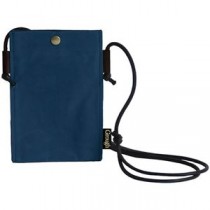 そだてる帆布Grough パラフィン加工帆布×レザー スマホミニショルダー ネイビー×ブラウン 12.5×20cm C6042587