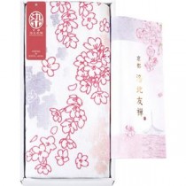 京都 洛北友禅 ひとつひとつ手染めのマルチタオル ショート 花色 29×90cm B1016524
