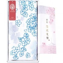 京都 洛北友禅 ひとつひとつ手染めのマルチタオル ショート 空色 29×90cm B1016517
