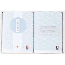 今治輪奈織紋様 あられ&つなぎ フェイスタオル2P 34×75cm C6056588
