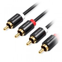 【5本セット】 VENTION 2RCA Male to Male オーディオケーブル メタルタイプ 1.5m ブラック VA-6357X5