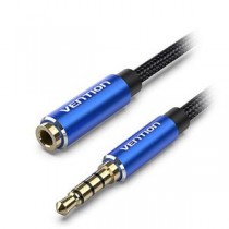 【5本セット】 VENTION コットン編み TRRS 3.5mm Male to 3.5mm Female オーディオ延長ケーブル 1m ブルー BH-4643X5