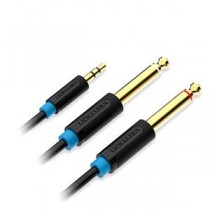 【5本セット】 VENTION 3.5mm Male to 2*6.5mm Male オーディオケーブル 1m ブラック BA-5411X5
