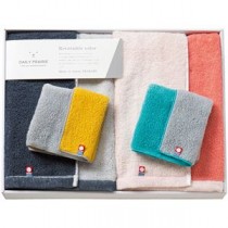 DAILY PRAIRIE リバーシブル ハーフバスタオル2P&タオルハンカチ2P ハーフバスタオル、タオルハンカチ C6067577