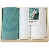 MIZUITO 澄み渡るみずいと 大阪泉州 フェイスタオル2P&ハンドタオル フェイスタオル32×75cm、ハンドタオル32×34cm B1118635