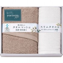 yorisou gift タオルマット&スリムバスタオル タオルマット60×45cm、スリムバスタオル34×110cm L9056614