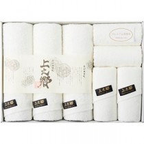 プレミアム高吸水 ホワイトタオルセット バスタオル×3、ハーフバスタオル(33×120cm)・フェイスタオル×各2 L9042560