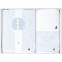 今治輪奈織紋様 あられ&つなぎ バスタオル&ウォッシュタオル2P バスタオル60×120cm、ウォッシュタオル34×35cm C6056617