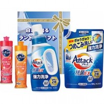 白さが光るランドリーギフト アタック抗菌EX・アタック抗菌EX詰替用・キュキュット(オレンジ・ピンクグレープフルーツ) B1091620