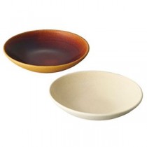 信楽焼 Deepbreath 6インチ ボウル ペア ホワイト・キャラメル φ16.5×4cm C6102546