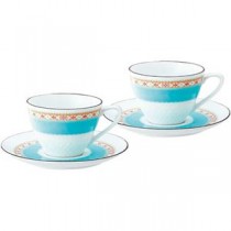 ノリタケ ハミングブルー ティー・コーヒー碗皿ペアセット カップφ8.9×6.4cm、ソーサーφ14.9cm C6091529