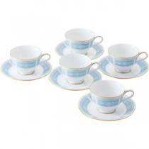 ノリタケ レースウッドゴールド ティー・コーヒー碗皿5客セット カップφ9.2×6.5cm、ソーサーφ15.1×2.3cm C6091585