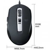 有線静音BlueLEDマウス MA-BL163BK