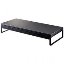机上台590mm 引出し付A-7338-124 マットBK 【組立品】